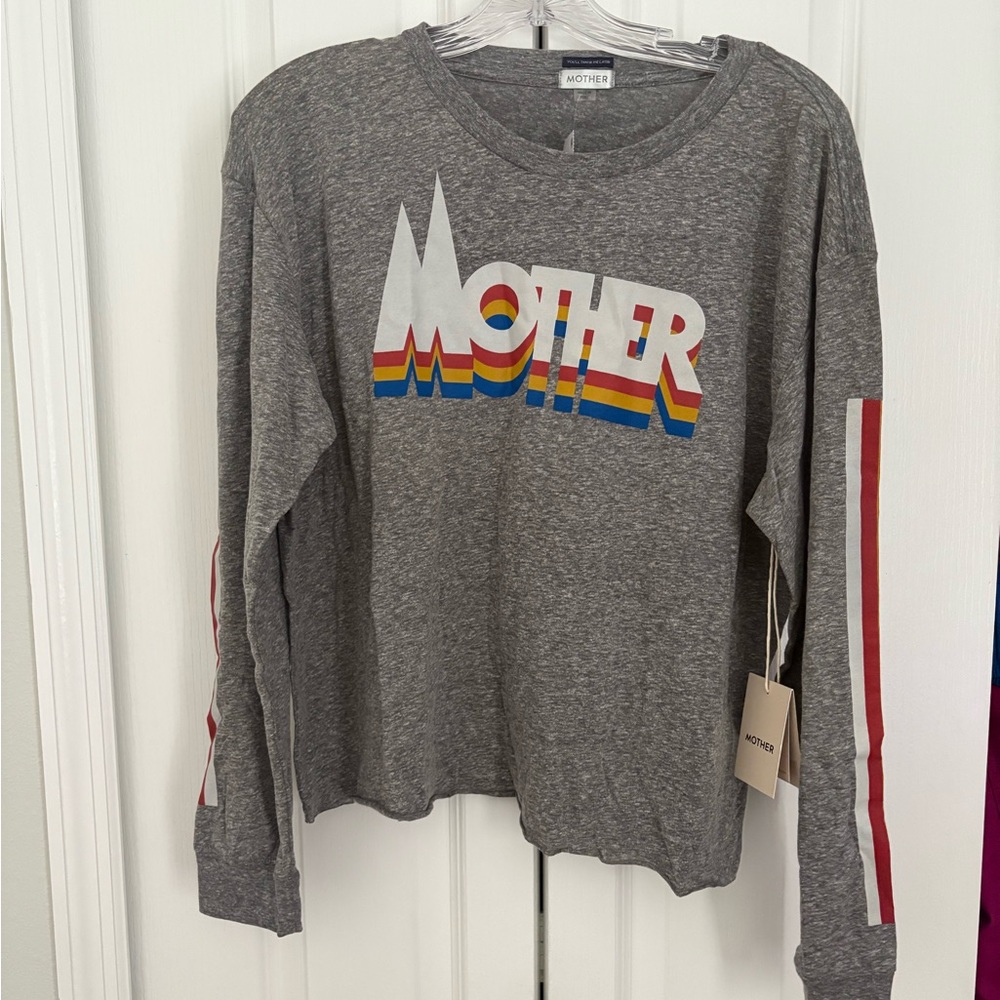 MOTHER The Long-Sleeve Slouchy Cut-Off Top
